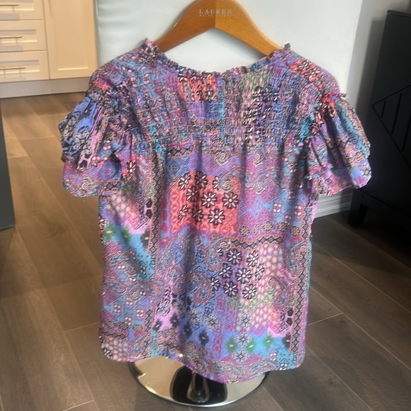 Dear John Multicolour Short Sleeve Peasant Boho Top - Picture 5 of 14